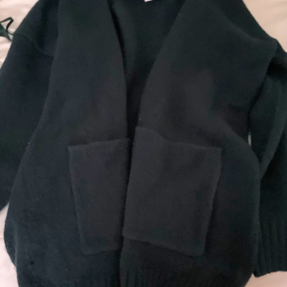 Hunter green pocketed cartigan